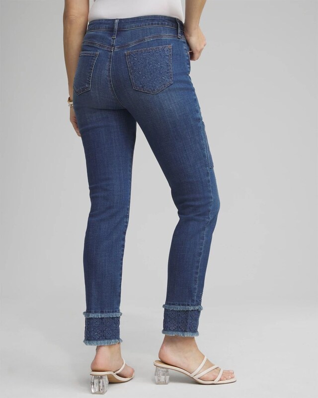 Girlfriend Double Fray Ankle Jeans - image 3